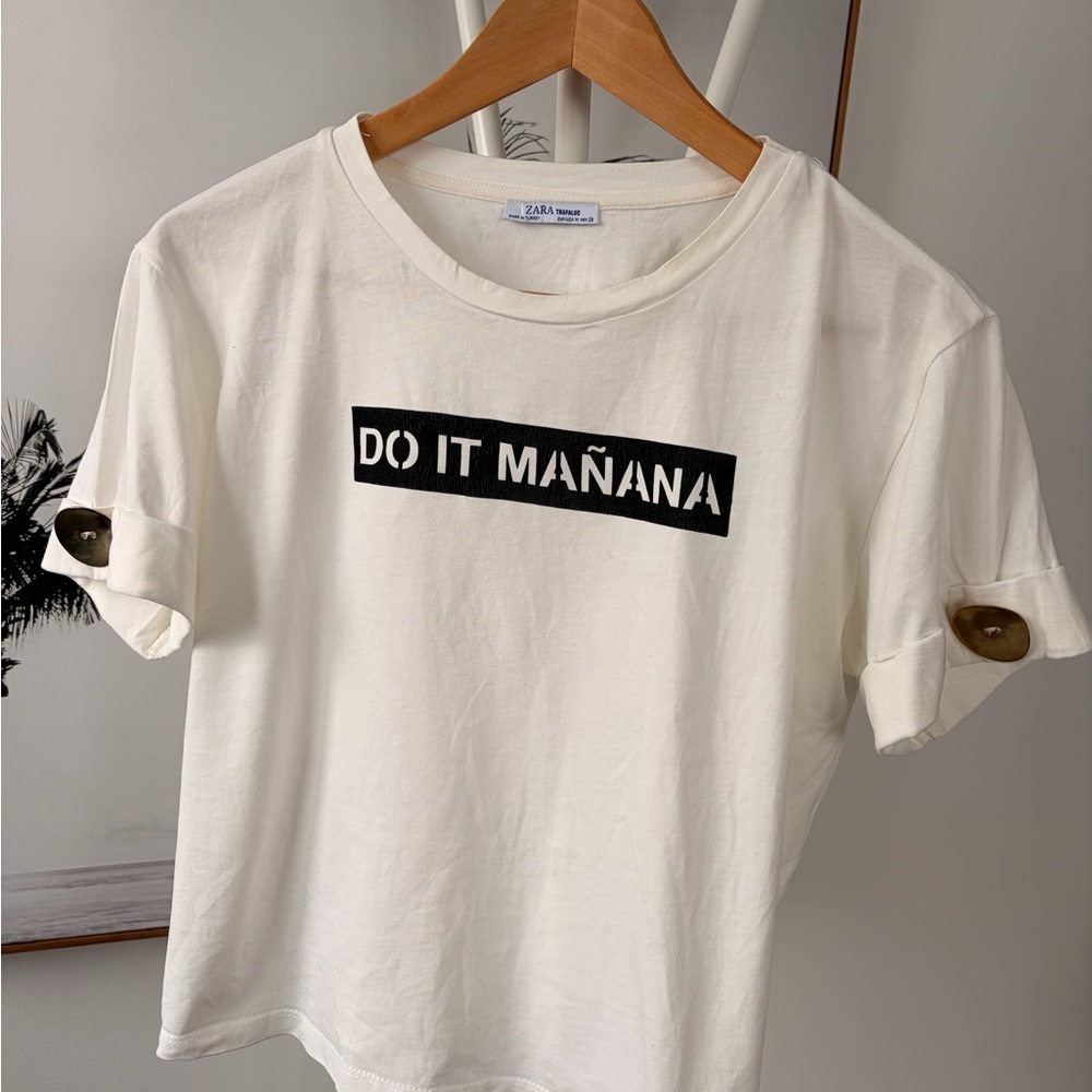 Zara Cropped Graphic Tee